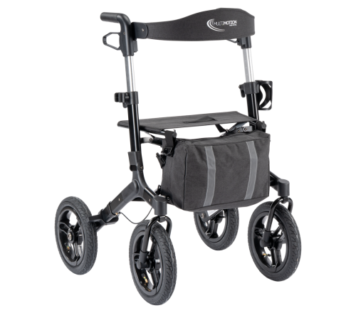 MultiMotion Outdoor rollator - Zwart (voorzijde)
