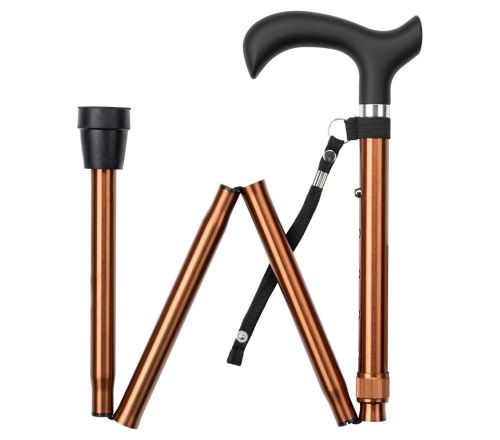 MultiMotion wandelstok opvouwbaar - Bruin opgevouwen