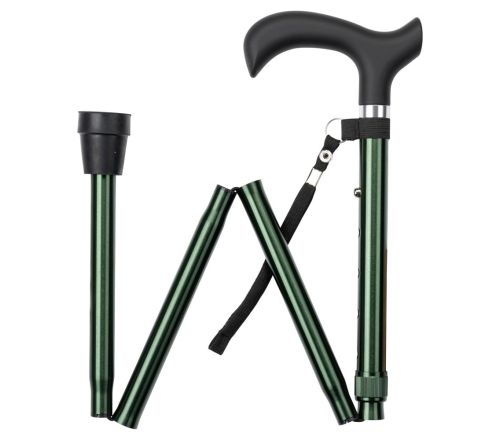 MultiMotion wandelstok opvouwbaar - Groen opgevouwen