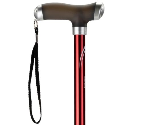 MultiMotion wandelstok met siliconen handvat - Lichte print (ingezoomd op het handvat)