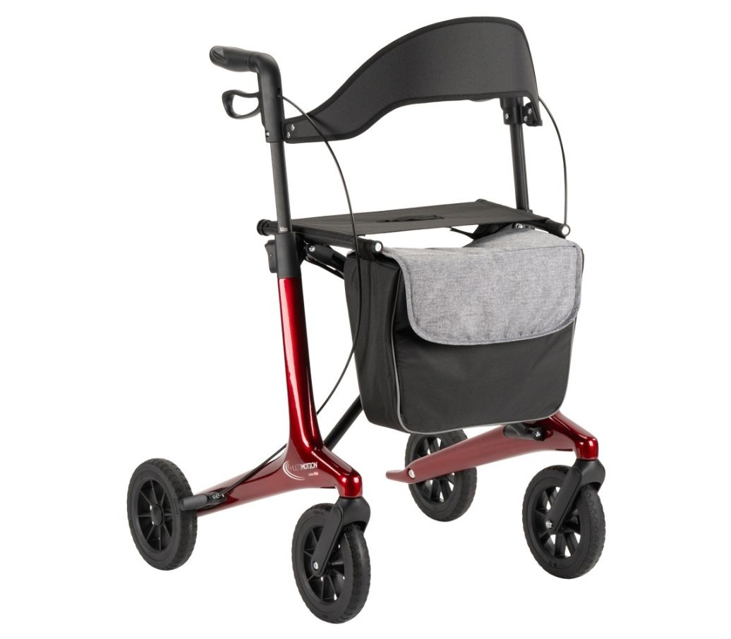 MultiMotion Carbon rollator rood - voorzijde MultiMotion Carbon rollator rood - voorzijde