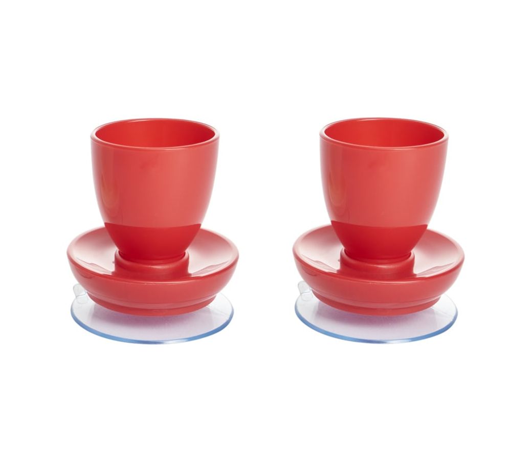 MultiMotion Eierdop met zuignap (2 stuks) - Rood MultiMotion Eierdop met zuignap (2 stuks) - Rood