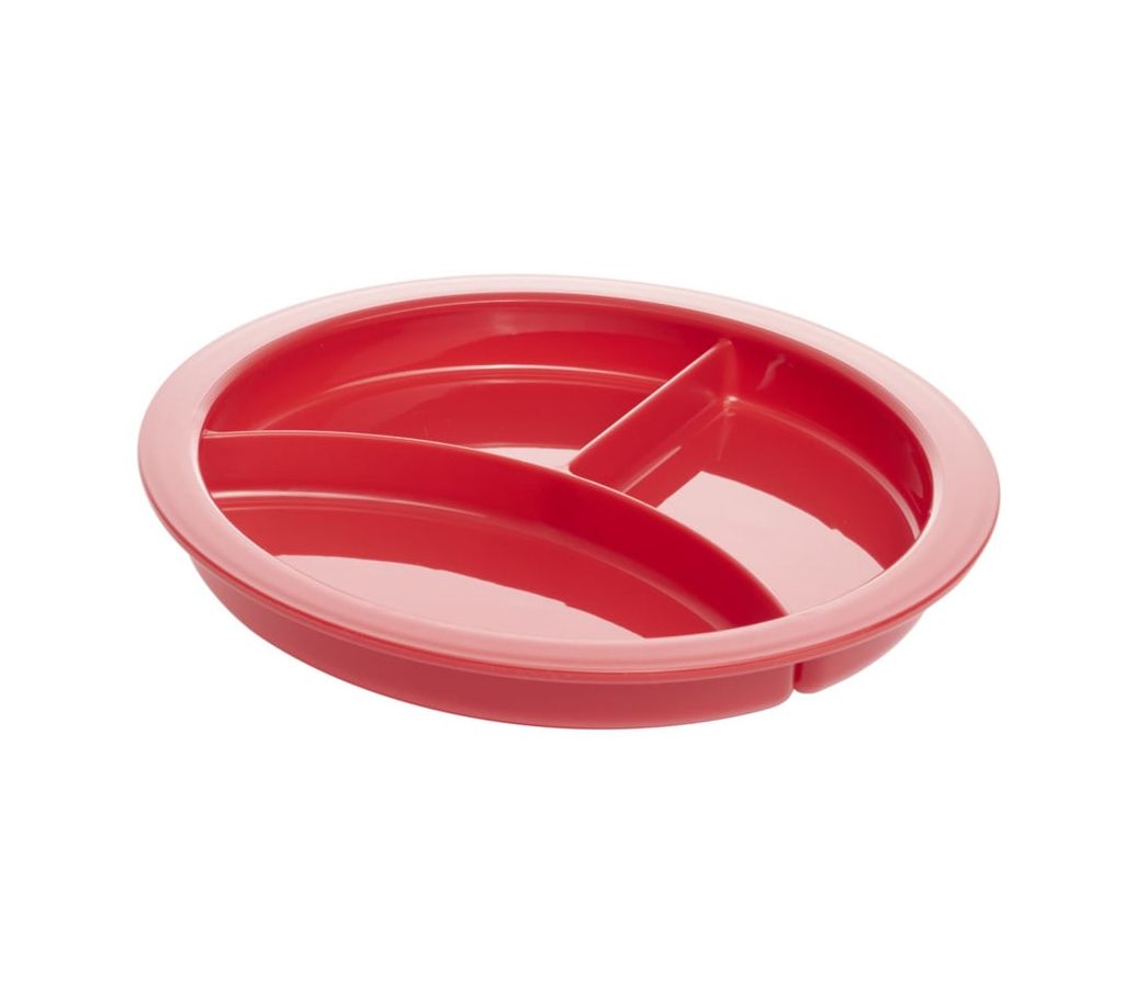MultiMotion 3-vaks bord met zuignap - Rood MultiMotion 3-vaks bord met zuignap - Rood