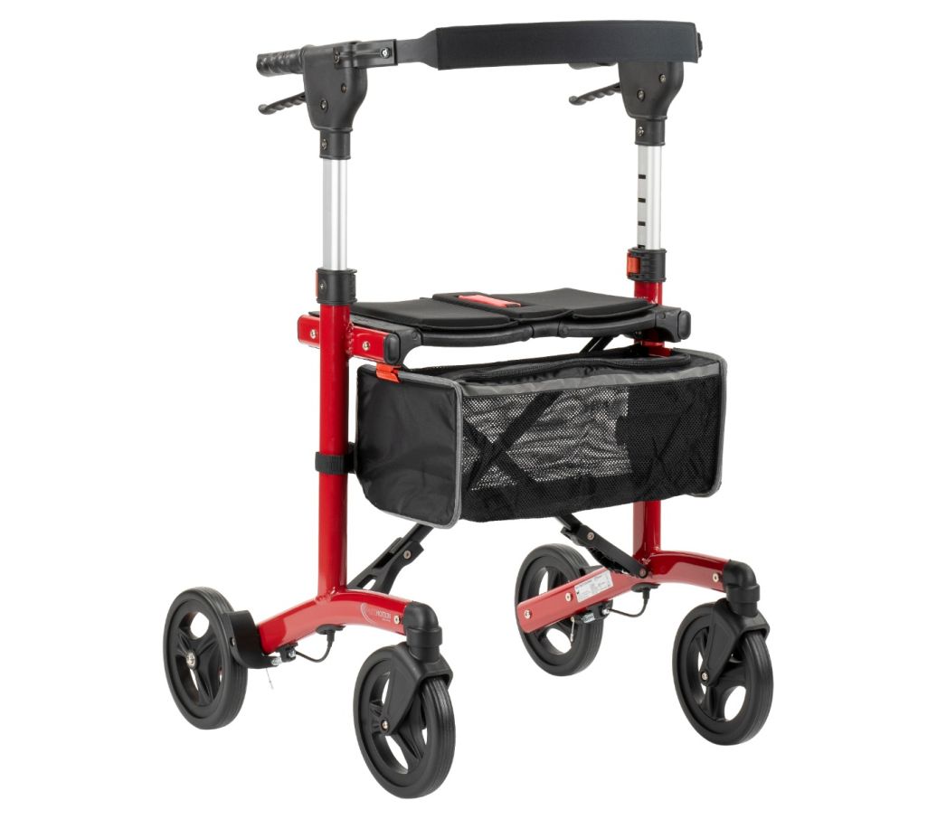 MultiMotion Trollimaster RA60 Rollator LOW rood - voorzijde MultiMotion Trollimaster RA60 Rollator LOW rood - voorzijde