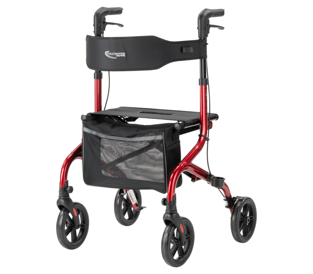 MultiMotion Lumo rollator - Rood (voorzijde)