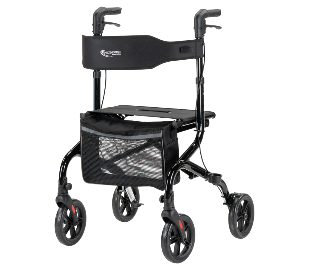 MultiMotion Lumo rollator - Zwart (voorzijde)