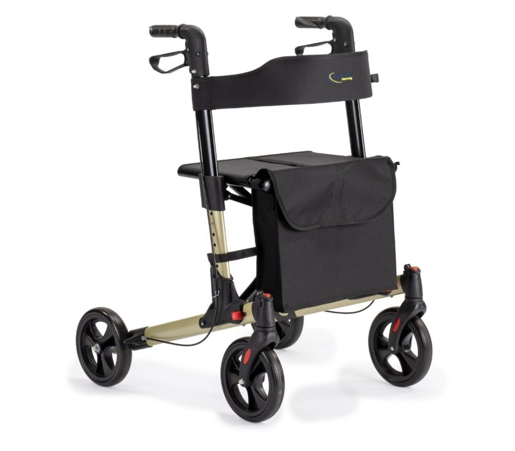 Multimotion Double rollator champagne voorzijde Multimotion Double rollator champagne voorzijde