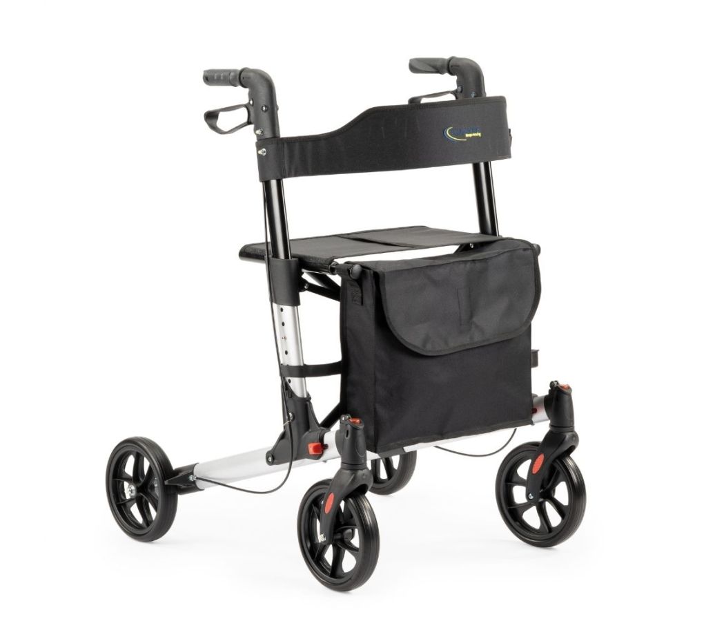 Multimotion Double rollator zilver voorzijde Multimotion Double rollator zilver voorzijde