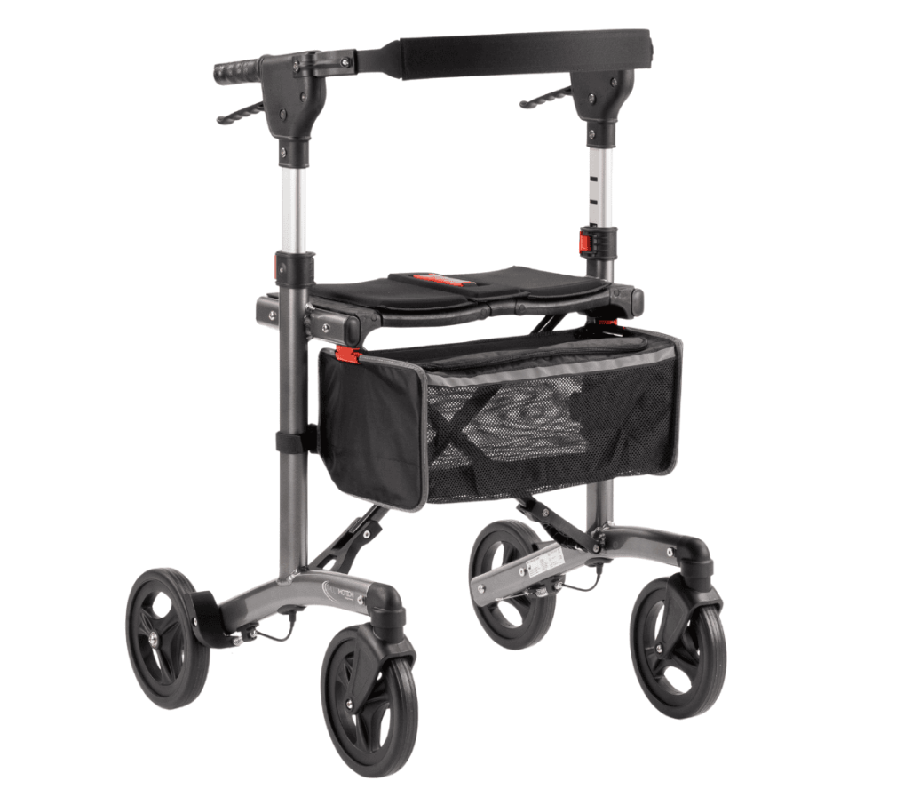MultiMotion Trollimaster RA60 Rollator LOW donkergrijs - voorzijde MultiMotion Trollimaster RA60 Rollator LOW donkergrijs - voorzijde
