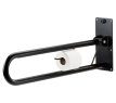 MultiMotion toiletbeugel opklapbaar mat zwart - 76 cm met toiletrolhouder