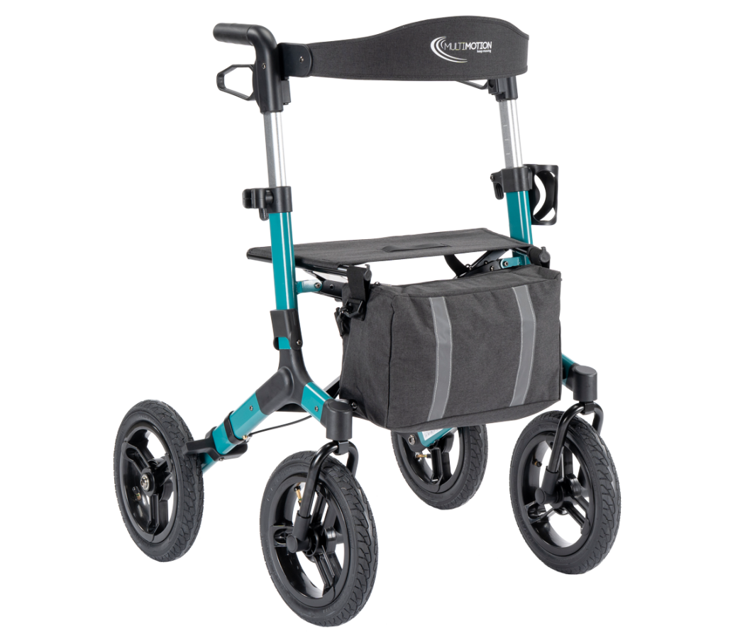 MultiMotion Outdoor rollator - Groen (voorzijde) MultiMotion Outdoor rollator - Groen (voorzijde)