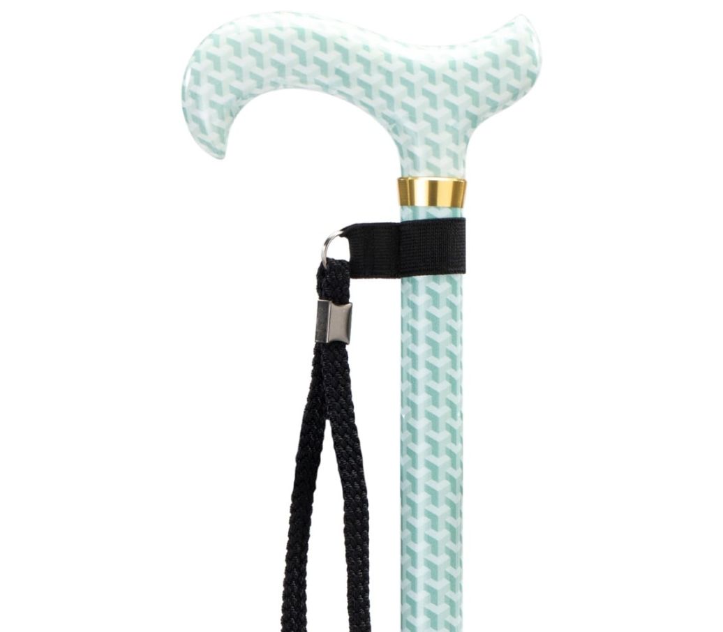 MultiMotion wandelstok met volledige print- Groen motief (ingezoomd op het handvat)